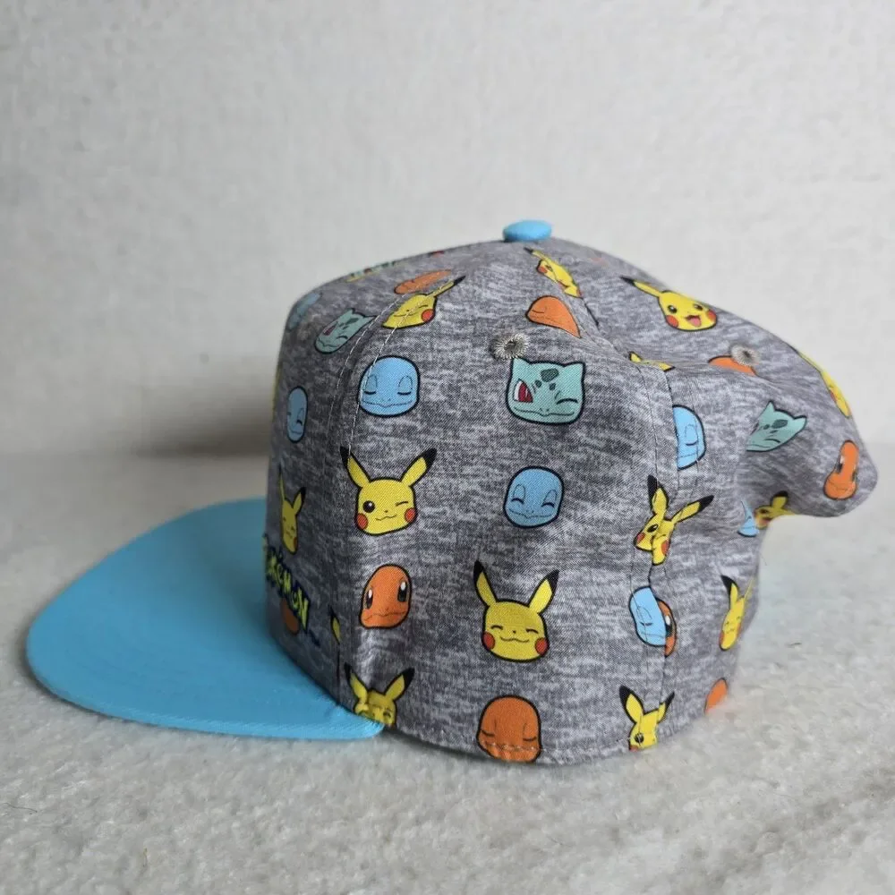 Pokemon All Over Print Snapback Cap Hat Squirtle Pikachu Charmander Bulbasaur